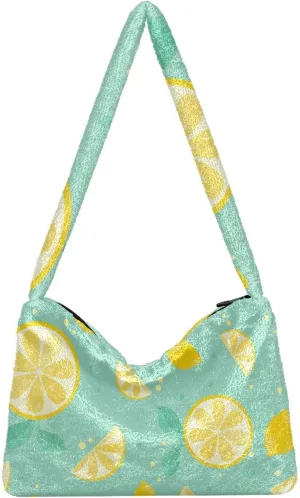 GAIGEO Contemporary Lemon Slice Mint Woman Shoulder Bag, Bags for Women Handbag, Autumn Handbags