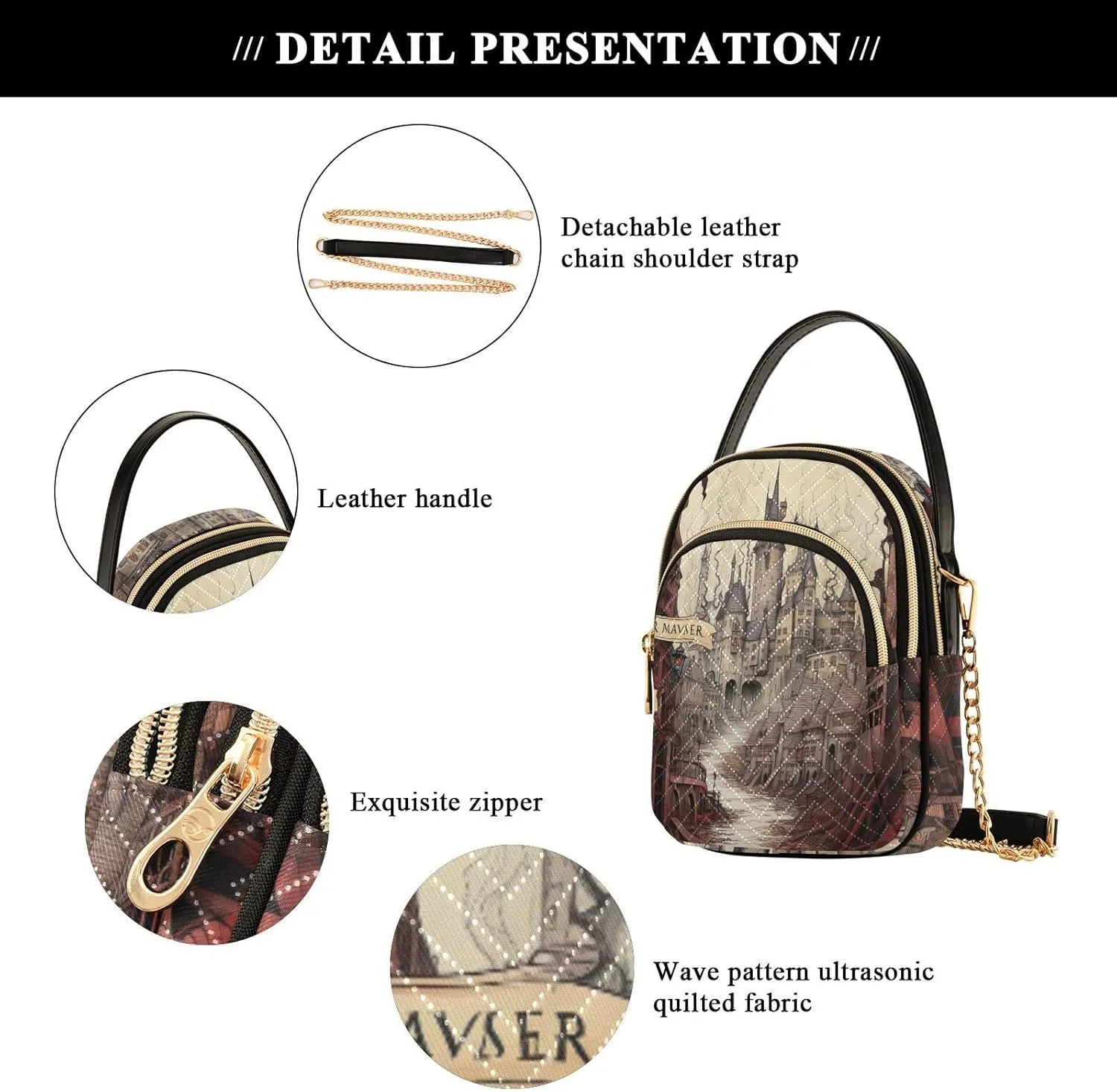 GAIGEO Fantasy World Flower Sea Purses for Women Crossbody Bag Small, Women's Crossbody Handbags Small, Shoulder Bags