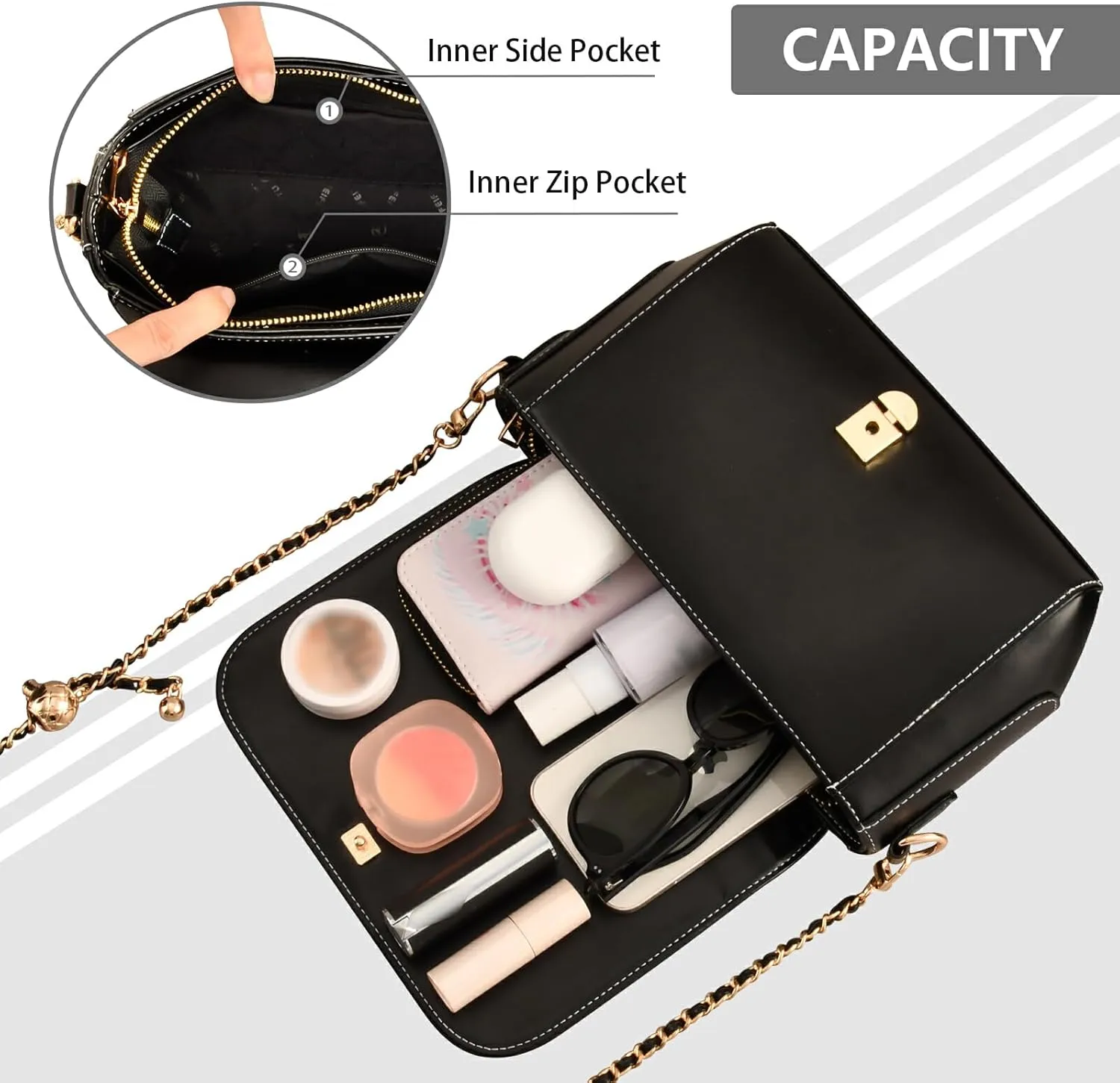 GAIGEO Mardi Gras Pattern Crossbody Leather Bags for Women, Leather Crossbody Bag, Womens Leather Crossbody Bags