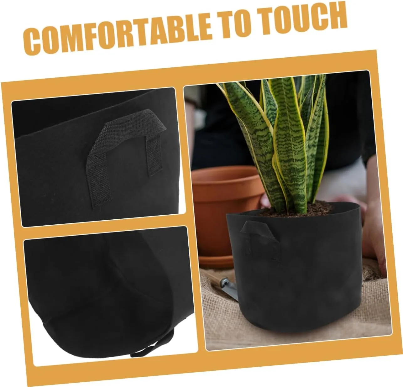 Gallon Grow Bags Non-Woven Fabric Plant Growing Bags for Vegetables Flowers and Succulents Easy Drainage Portable Plant Containers