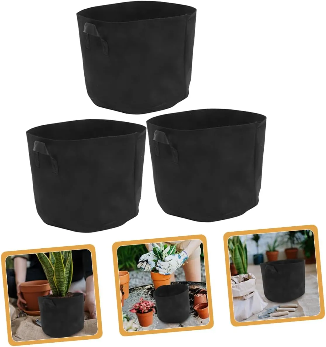 Gallon Grow Bags Non-Woven Fabric Plant Growing Bags for Vegetables Flowers and Succulents Easy Drainage Portable Plant Containers