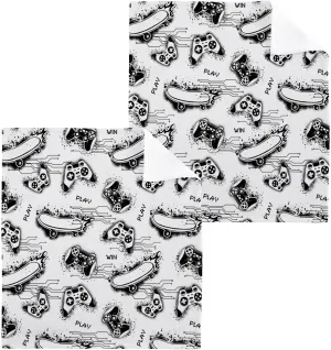 Gamepads Pattern Cotton Bath Washcloths, Highly Absorbent Soft Face Cloths, Wash Cloth Set of 2, 12 x 12 Inch.