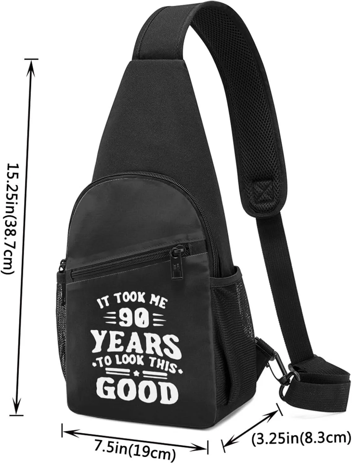 GERRIT Happy 90th Birthday Chest Pack Leisure Shoulder Crossbody Chest Bag
