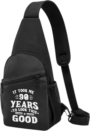 GERRIT Happy 90th Birthday Chest Pack Leisure Shoulder Crossbody Chest Bag