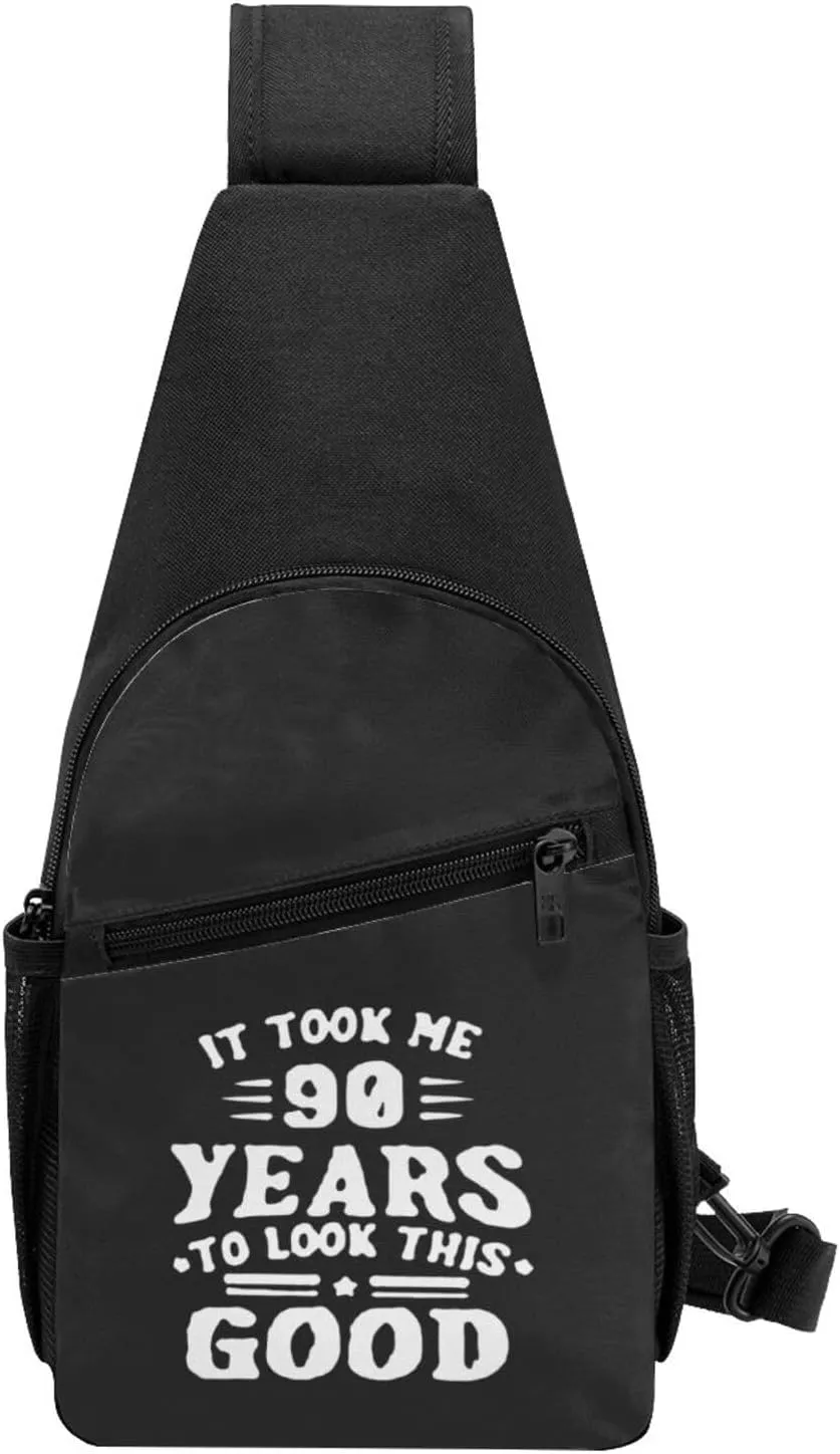 GERRIT Happy 90th Birthday Chest Pack Leisure Shoulder Crossbody Chest Bag