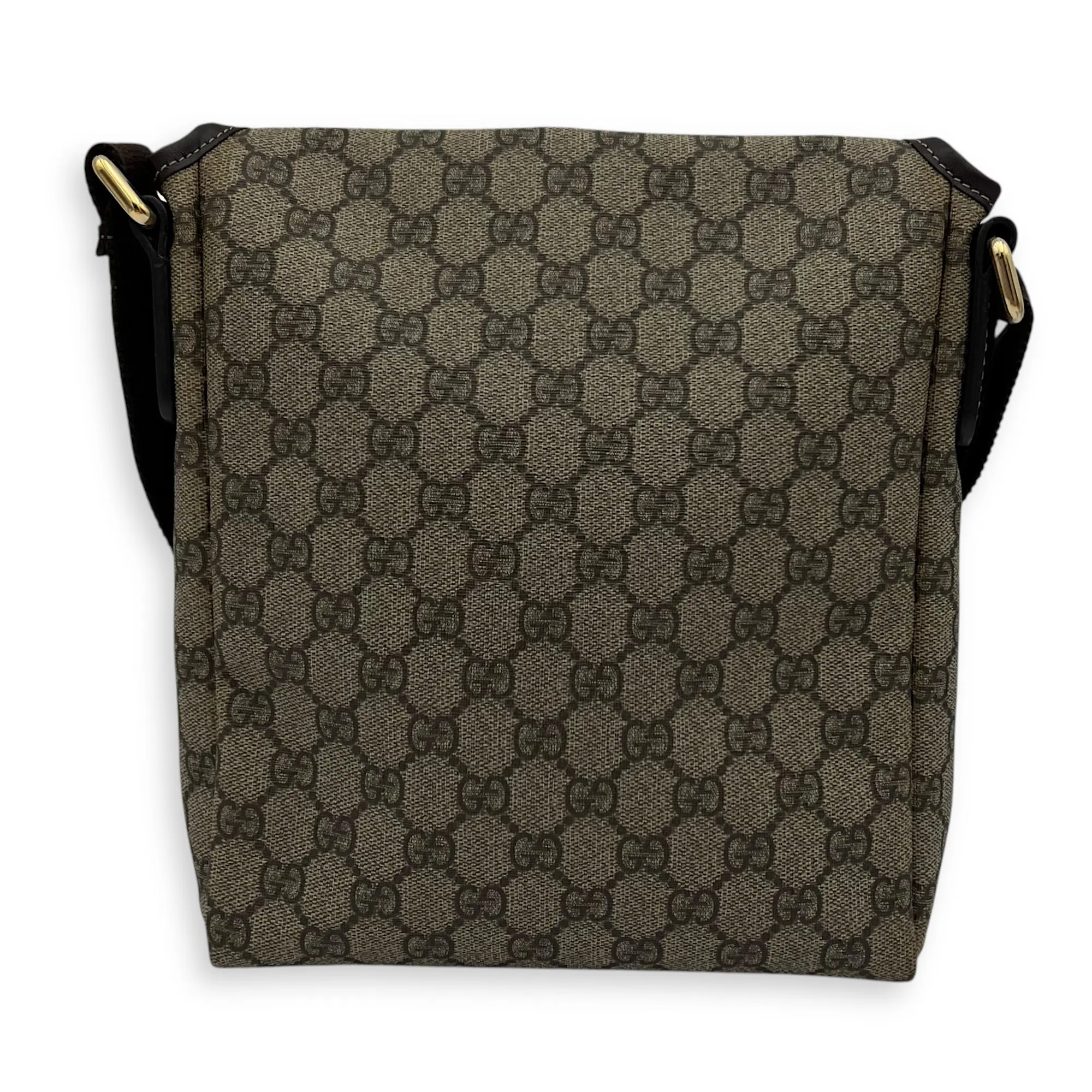 GG Grey Crossbody Bag in Coated Canvas, Light Gold hardware