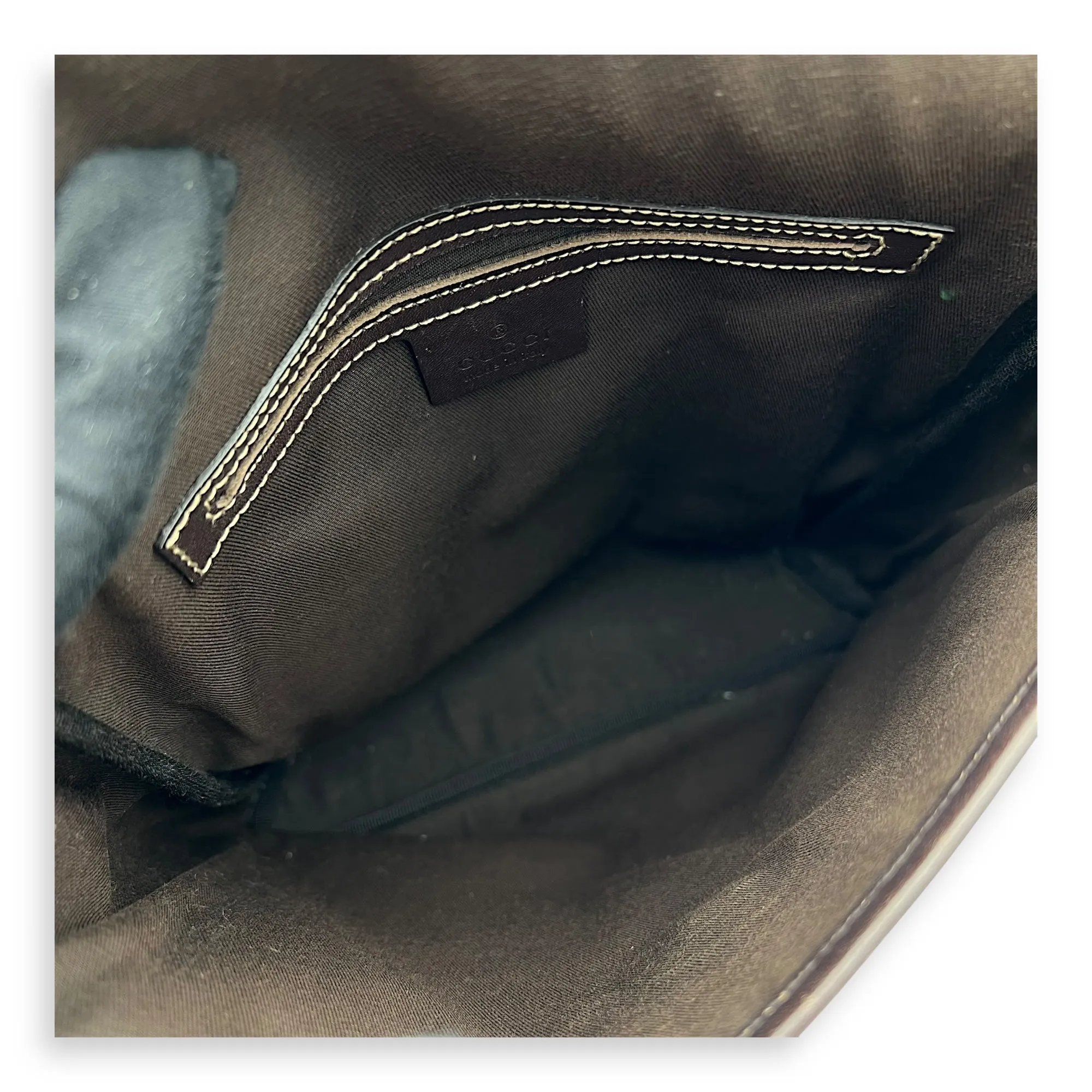 GG Grey Crossbody Bag in Coated Canvas, Light Gold hardware