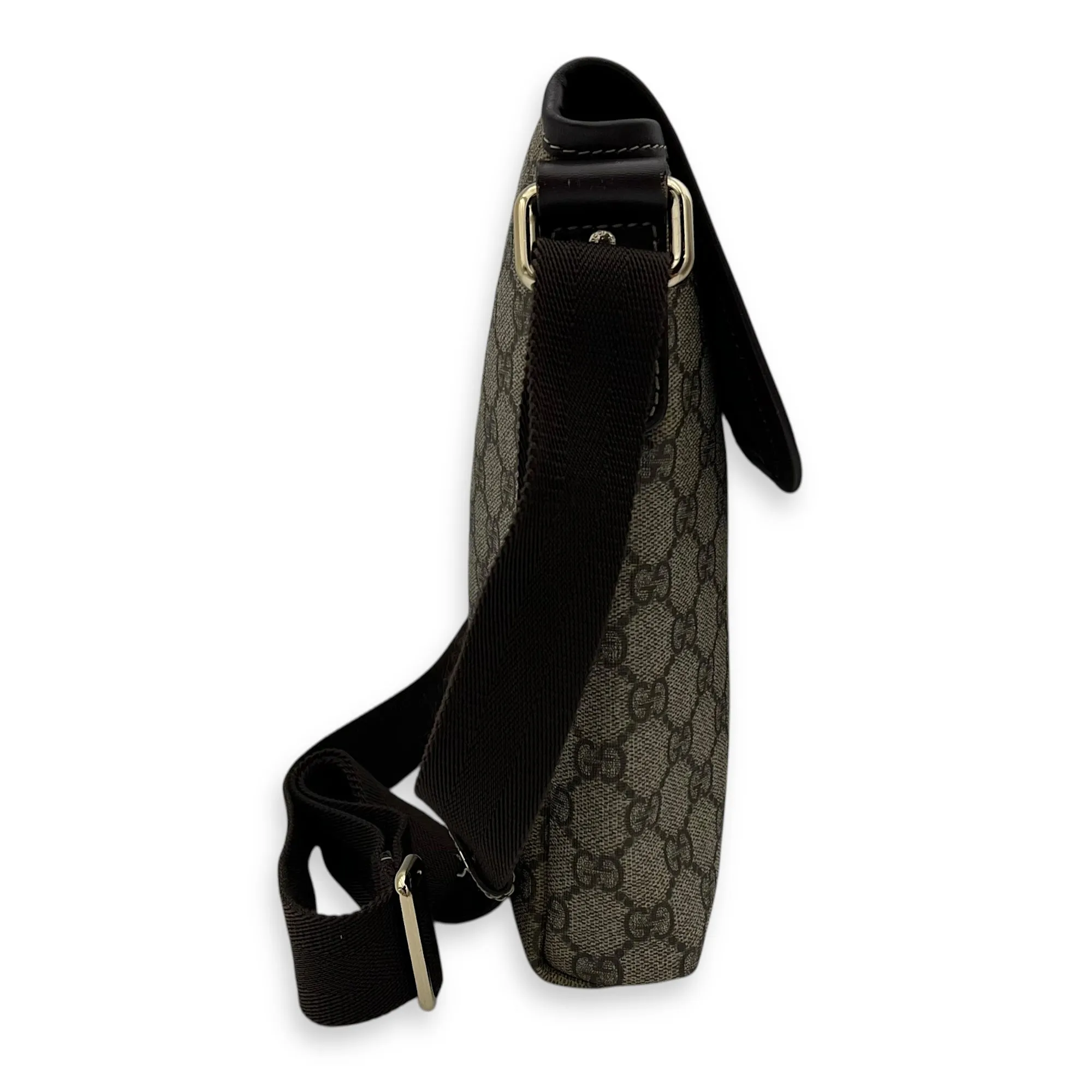 GG Grey Crossbody Bag in Coated Canvas, Light Gold hardware