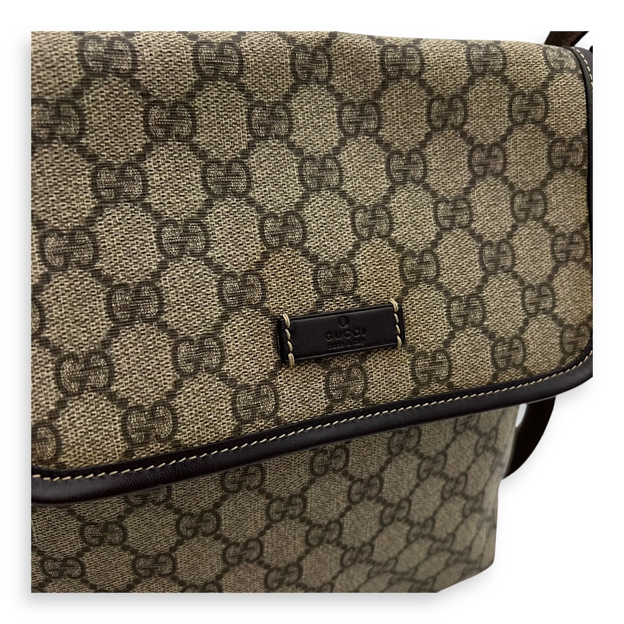 GG Grey Crossbody Bag in Coated Canvas, Light Gold hardware