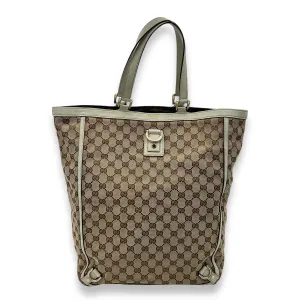 GG Tote Bag Brown in Canvas, Gold hardware