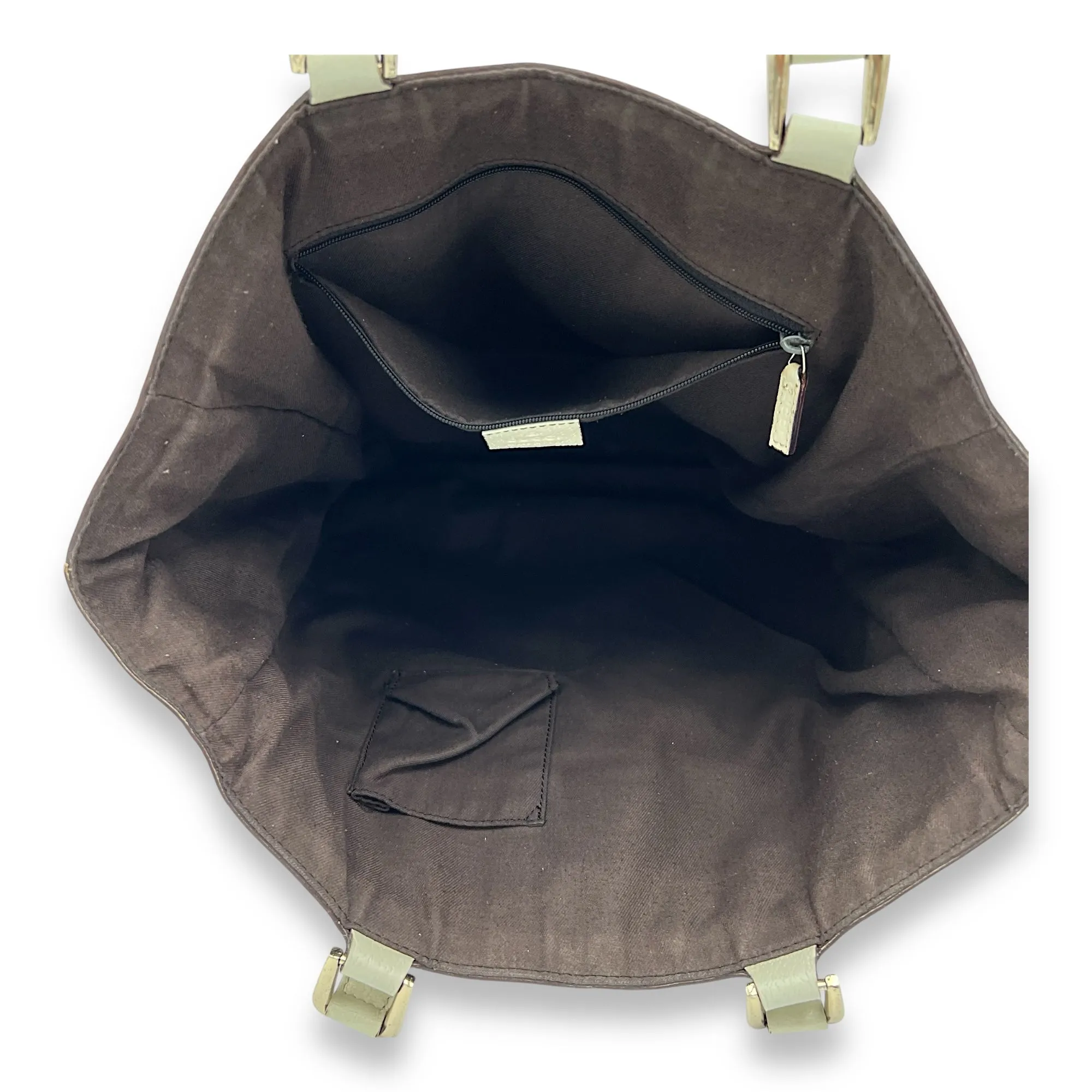 GG Tote Bag Brown in Canvas, Gold hardware