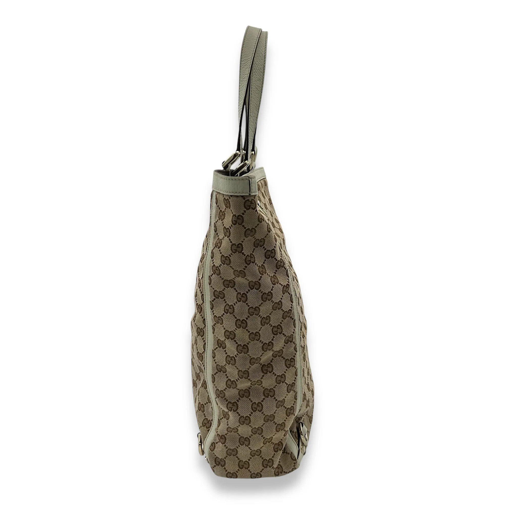GG Tote Bag Brown in Canvas, Gold hardware