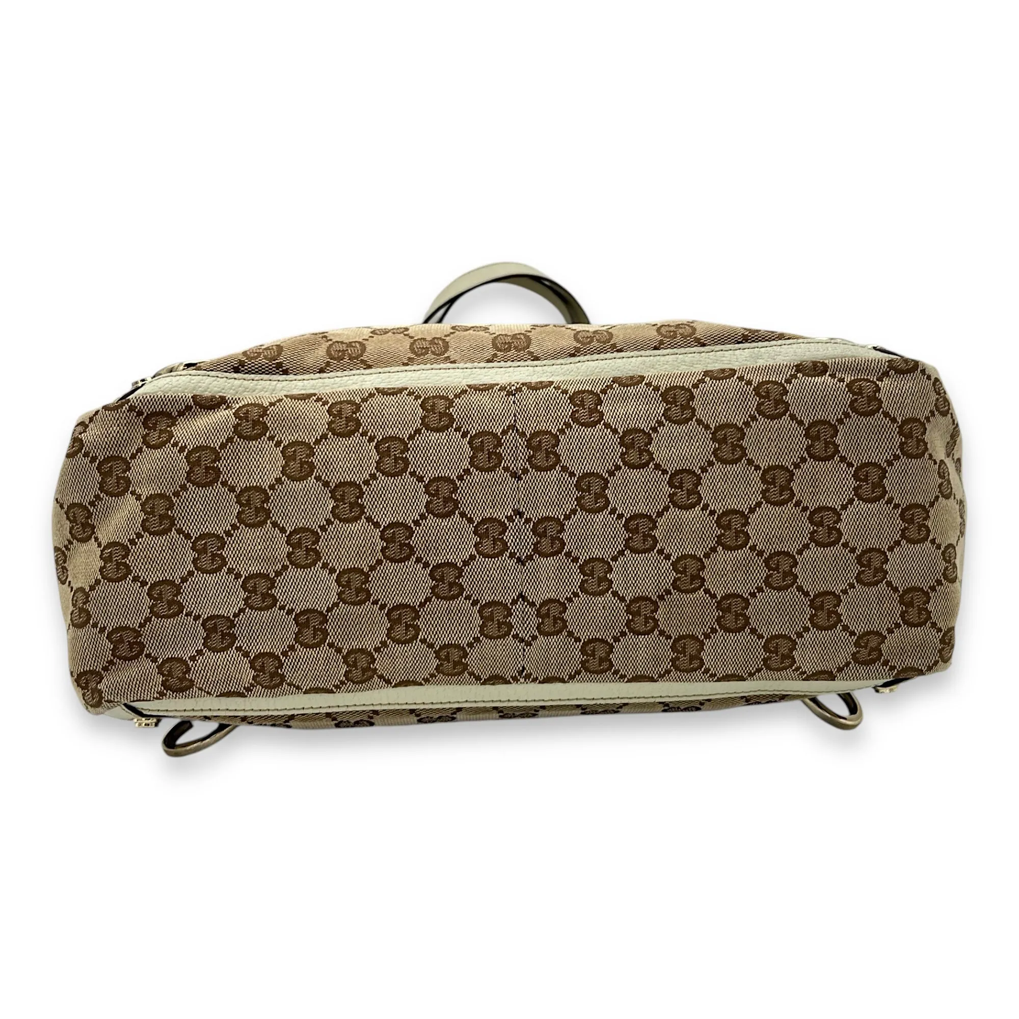 GG Tote Bag Brown in Canvas, Gold hardware