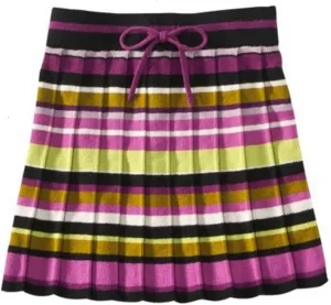Girl’s Passione Pleated Sweater Skirt - Purple (L – (2T-3T))