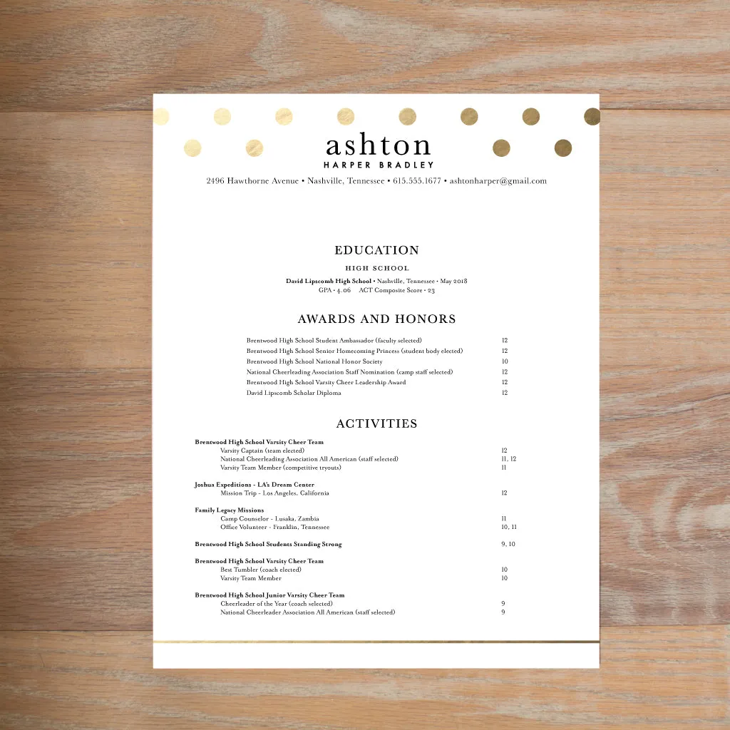 Golden Dots Complete Sorority Packet