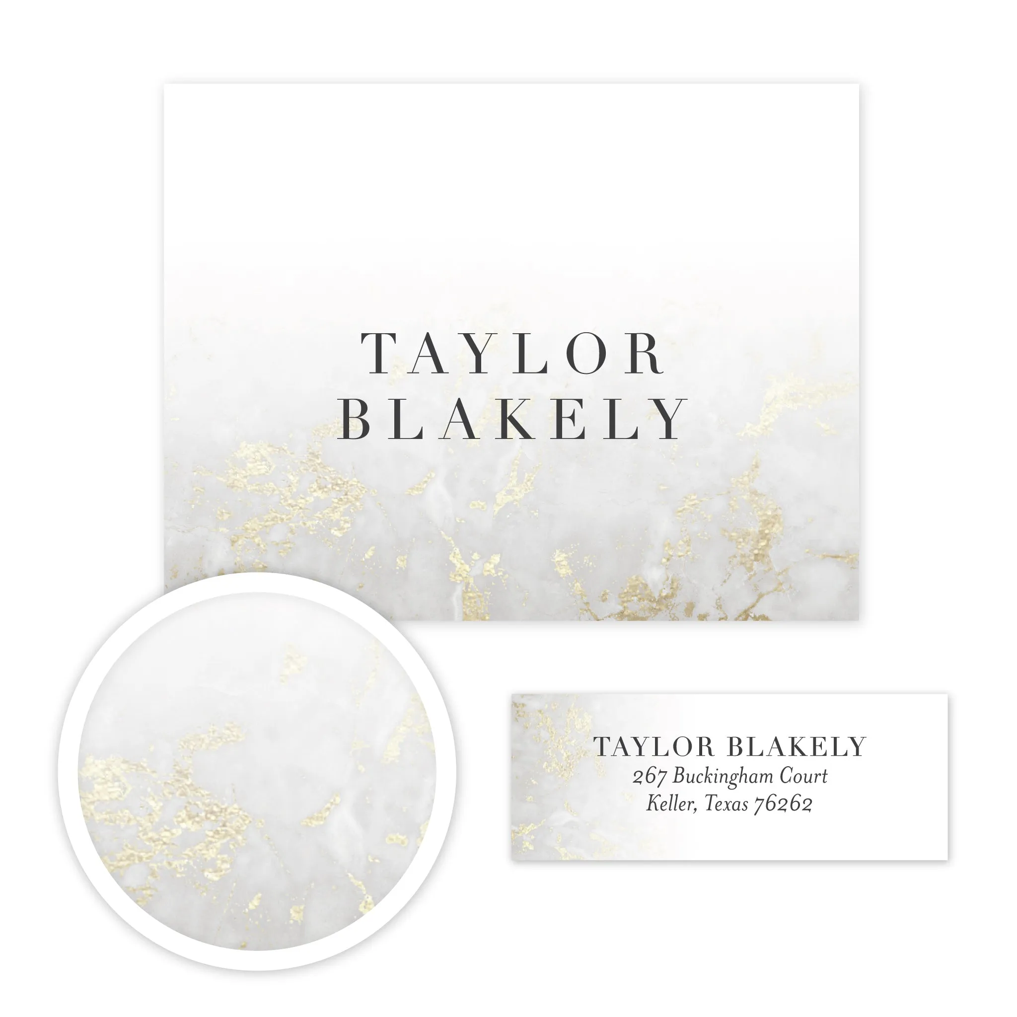 Golden Marble Stationery Set - Small