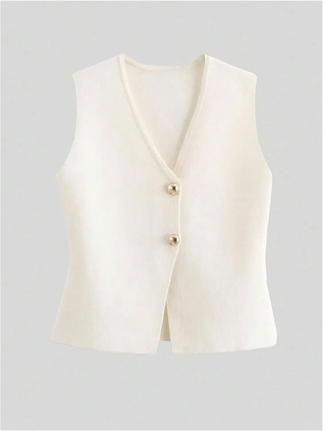 GORGLITTER Women's Sleeveless Metallic Knit Tops Fashion Vest Business Casual Cardigan Western Country Concert Outfits