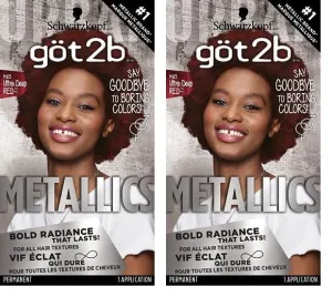 Got2b Metallics Permanent Hair Color, M65 Deep Red (Pack of 2)