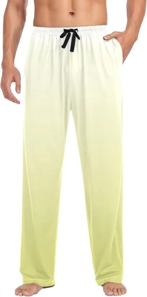 Gradient Apples Green Men's Pajama Pants,Lounge Pants Pajama Bottoms with Pockets Drawstring,Men Sleep PJ Pants XXL