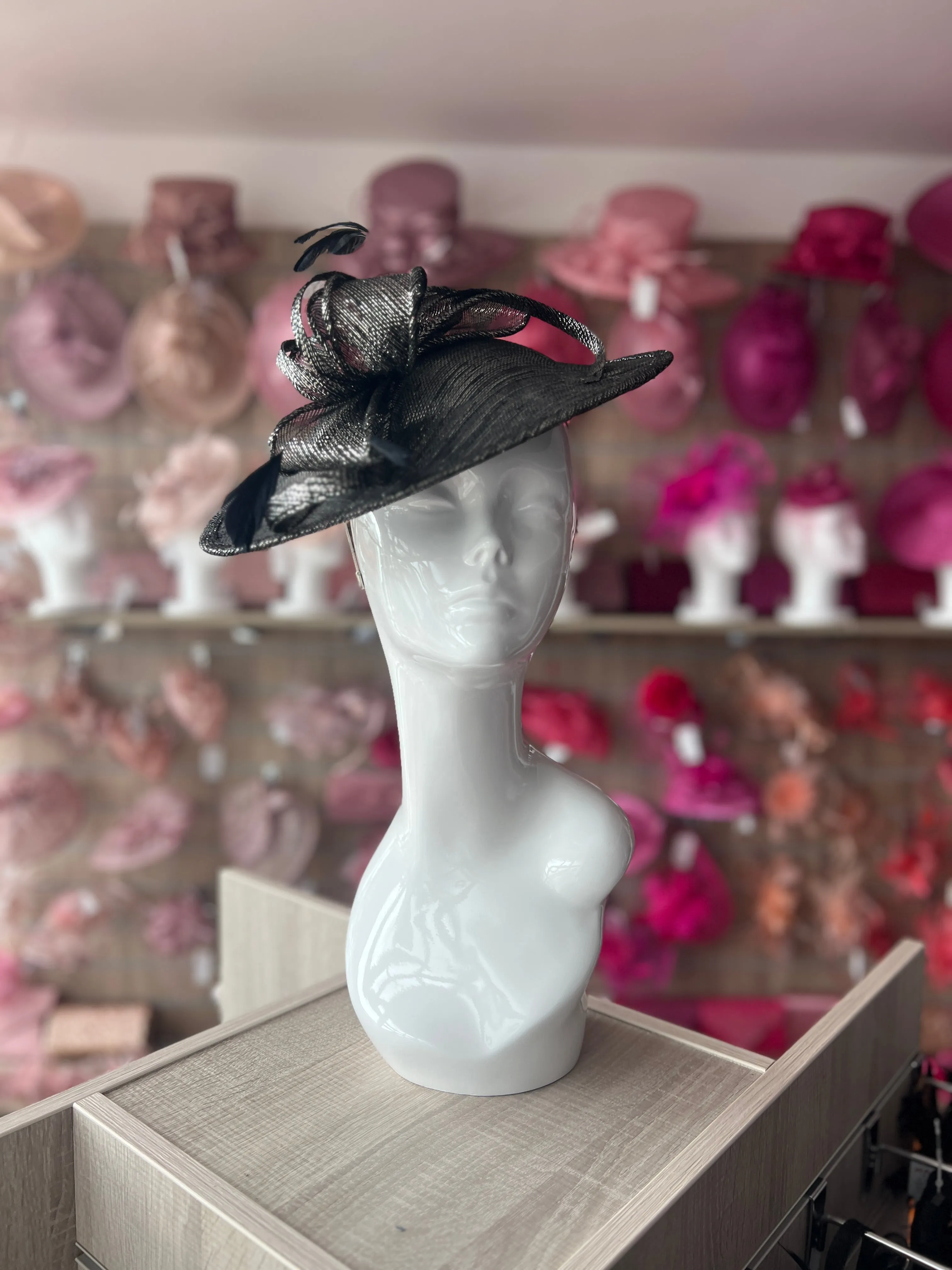 Graphite Teardrop Disc Fascinator