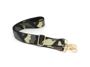 Green Metallic Camo Adjustable Bag Strap-Skinny
