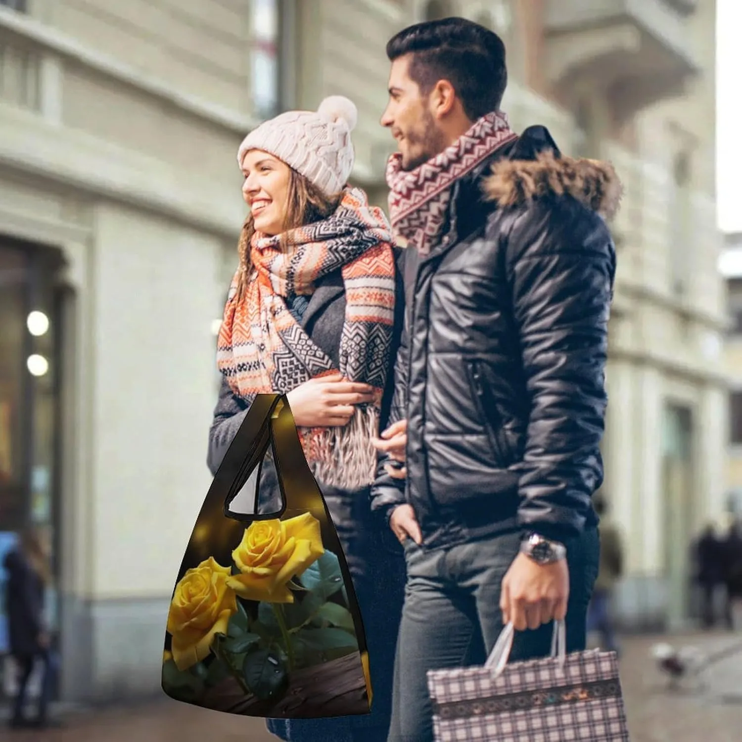 Grocery Bag Reusable Tote Bag Foldable A Curious Cat Shopping Bag Handbag Washable Shoulder Bag for Travel