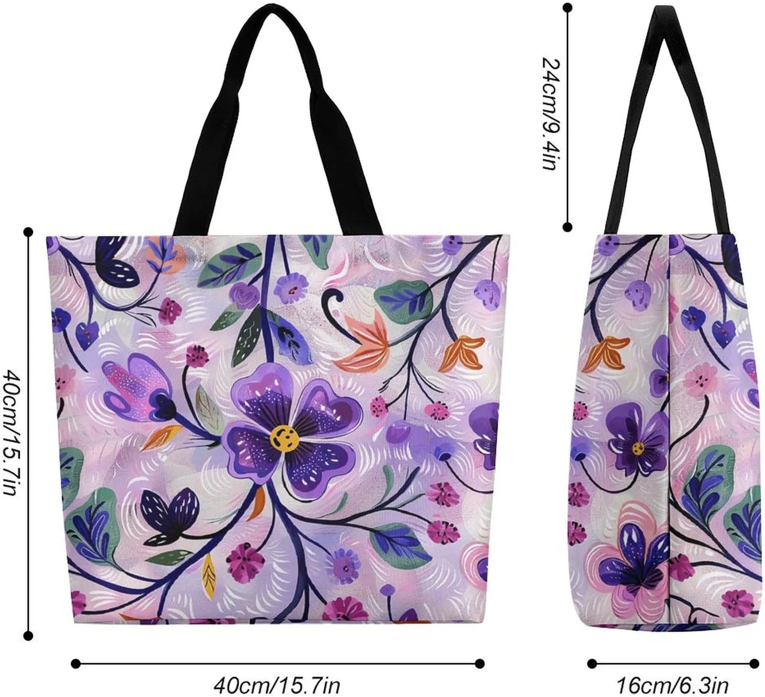 Grocery Bag Reusable Tote Bag Foldable Blue And Yellow Pattern Shopping Bag Handbag Washable Shoulder Bag for Travel