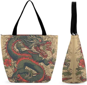 Grocery Bag Reusable Tote Bag Foldable Classical Pattern Flowers Shopping Bag Handbag Washable Shoulder Bag for Travel