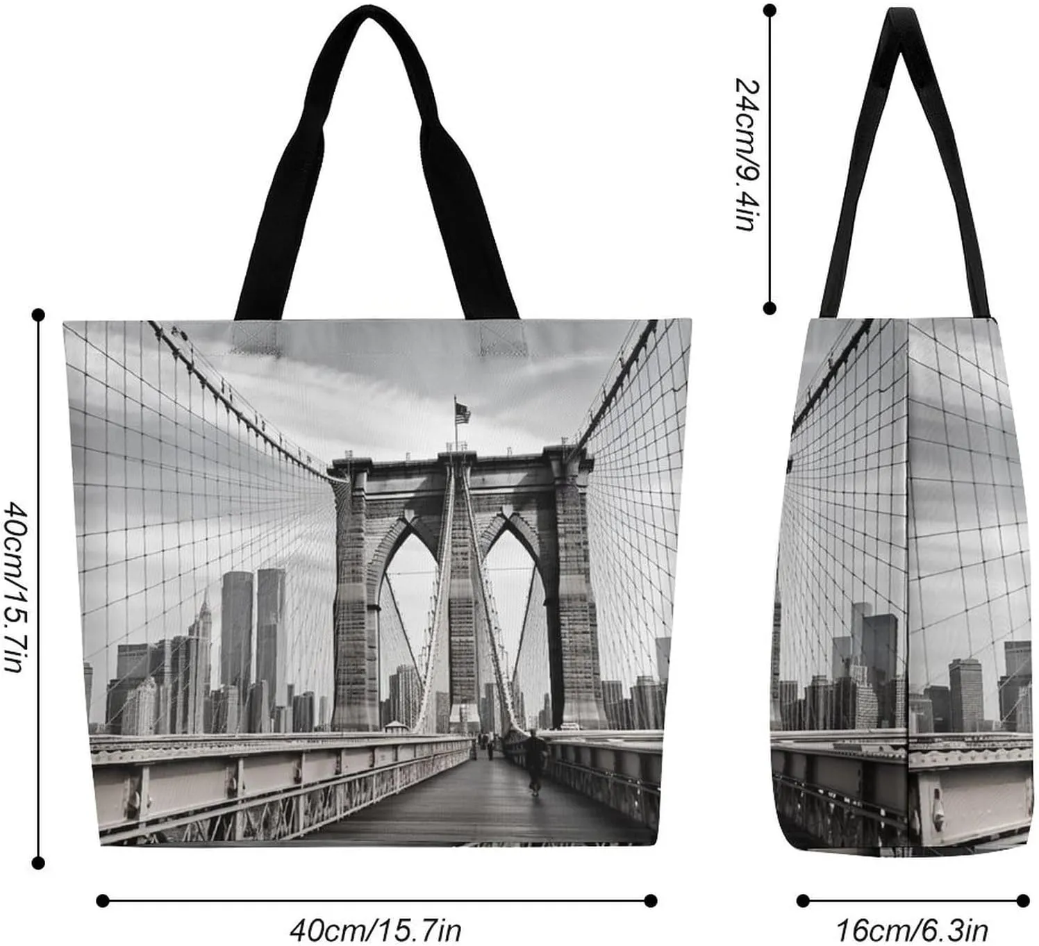 Grocery Bag Reusable Tote Bag Foldable Cute Little Fox Shopping Bag Handbag Washable Shoulder Bag for Travel
