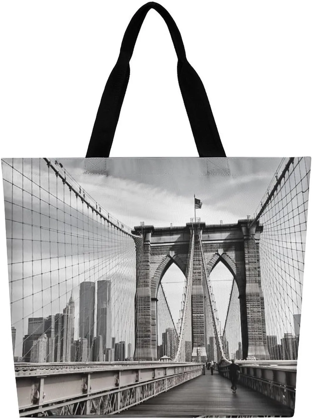 Grocery Bag Reusable Tote Bag Foldable Cute Little Fox Shopping Bag Handbag Washable Shoulder Bag for Travel