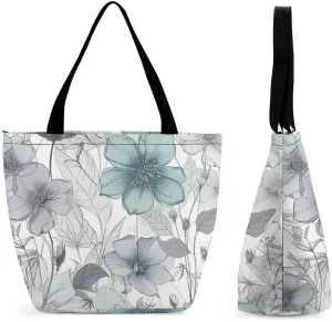 Grocery Bag Reusable Tote Bag Foldable Indigo And Beige Shopping Bag Handbag Washable Shoulder Bag for Travel