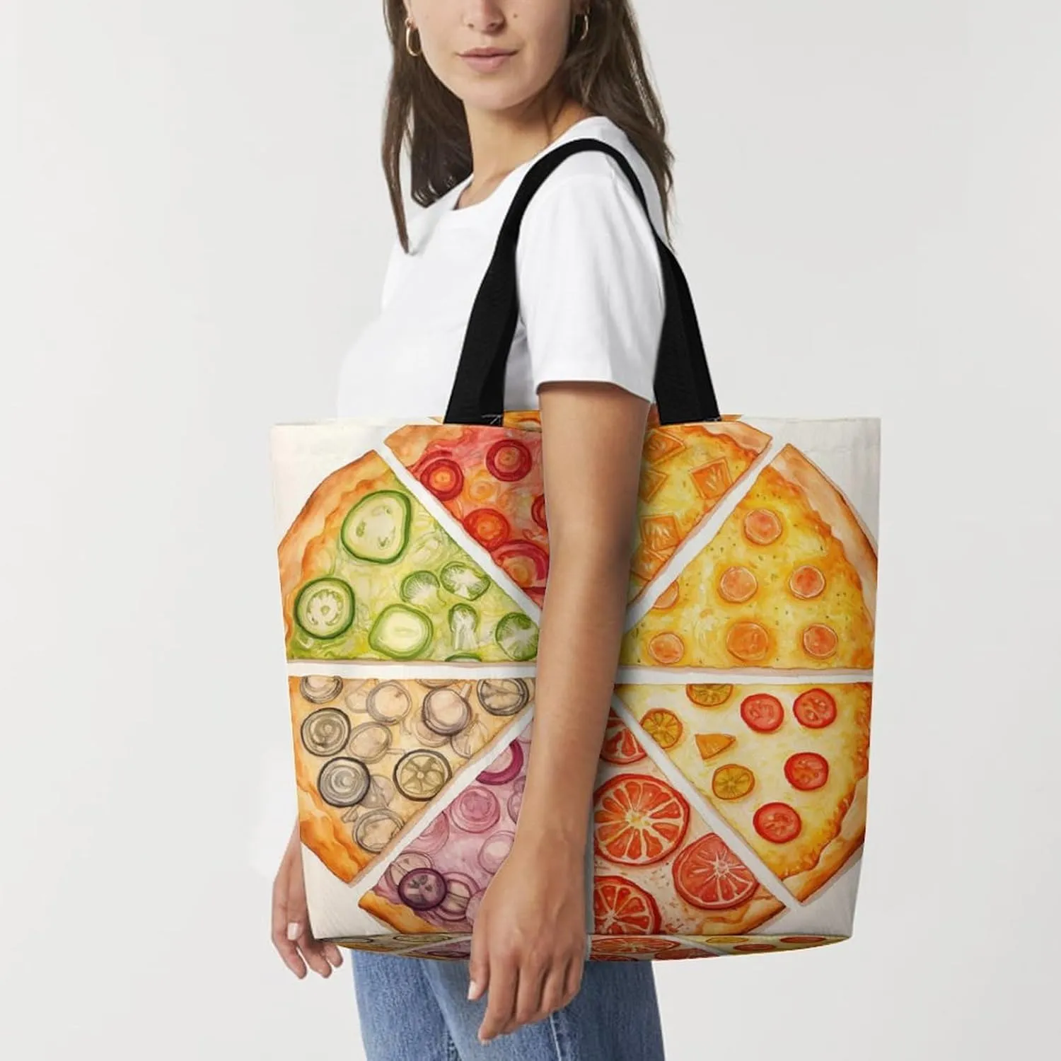 Grocery Bag Reusable Tote Bag Foldable Wild Elk Shopping Bag Handbag Washable Shoulder Bag for Travel
