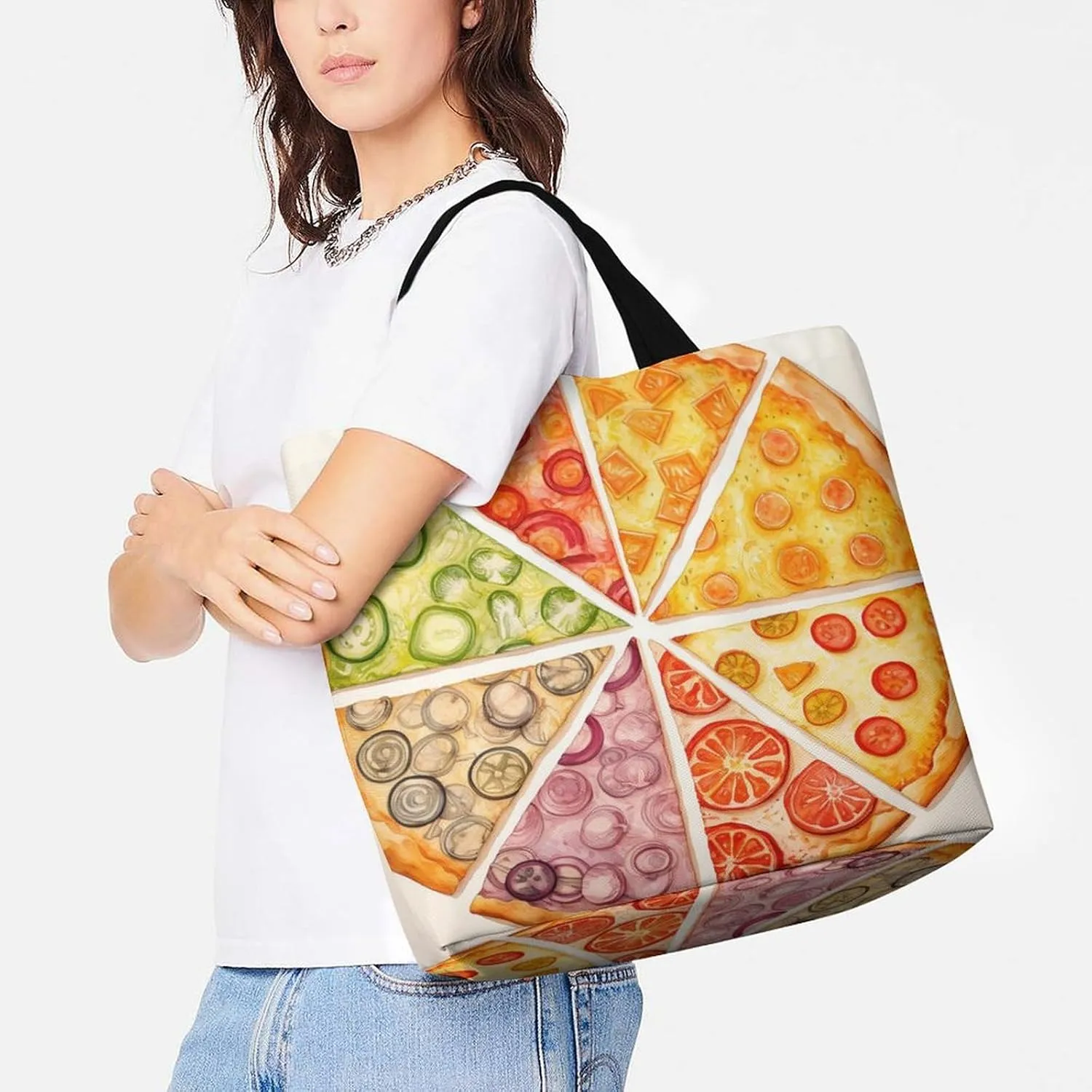 Grocery Bag Reusable Tote Bag Foldable Wild Elk Shopping Bag Handbag Washable Shoulder Bag for Travel