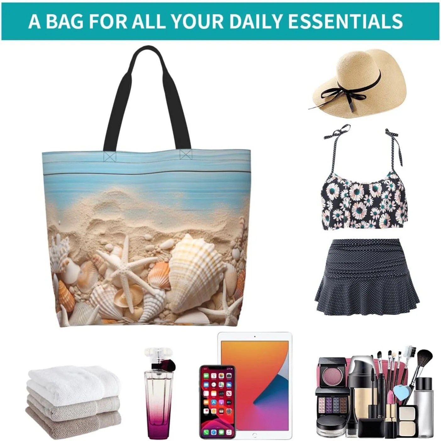 Grocery Bag Reusable Tote Bag Foldable Winter Farmhouse Shopping Bag Handbag Washable Shoulder Bag for Travel