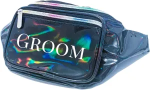 Groom Holographic Metallic Fanny Pack (Black)