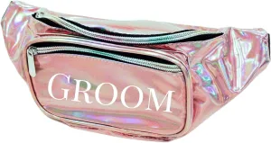 Groom Holographic Metallic Fanny Pack (Rose Gold)