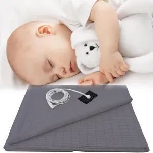 Grounding Sheet 5% Silver for Bed Sleeping Therapy with Safest Connection Cord (27x52 inch, Grey)