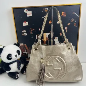 Gucci Soho Metallic Leather Shoulder Bag -