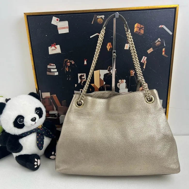 Gucci Soho Metallic Leather Shoulder Bag -