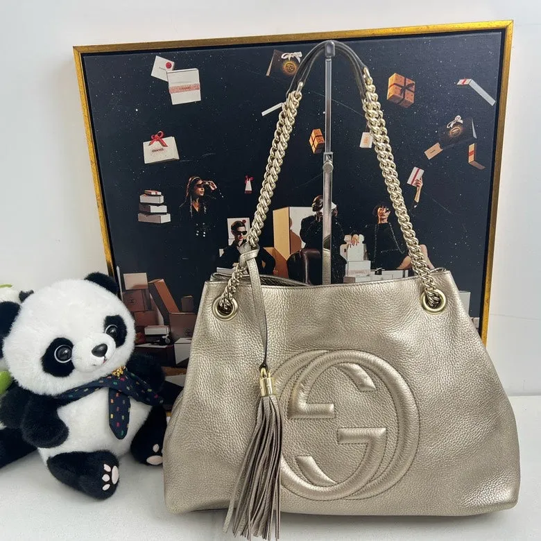 Gucci Soho Metallic Leather Shoulder Bag -