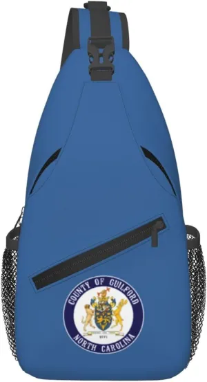 Guilford County Flag Crossbody Bags For Women Men Chest Backpack Gym Shoulder Bag Travel Outdoor Sports Casual Crossbody Bags
