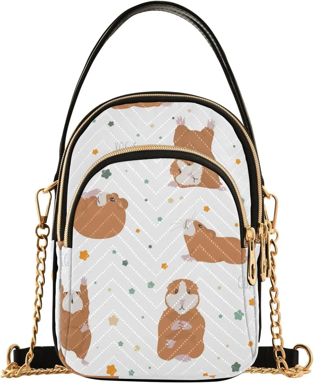 Guinea Pig Yoga Poses and Exercises Pattern Design Crossbody Bags Shoulder Bag for Women Stylish Ladies Messenger Bags Cell Phone Purse and Handbags Wallet