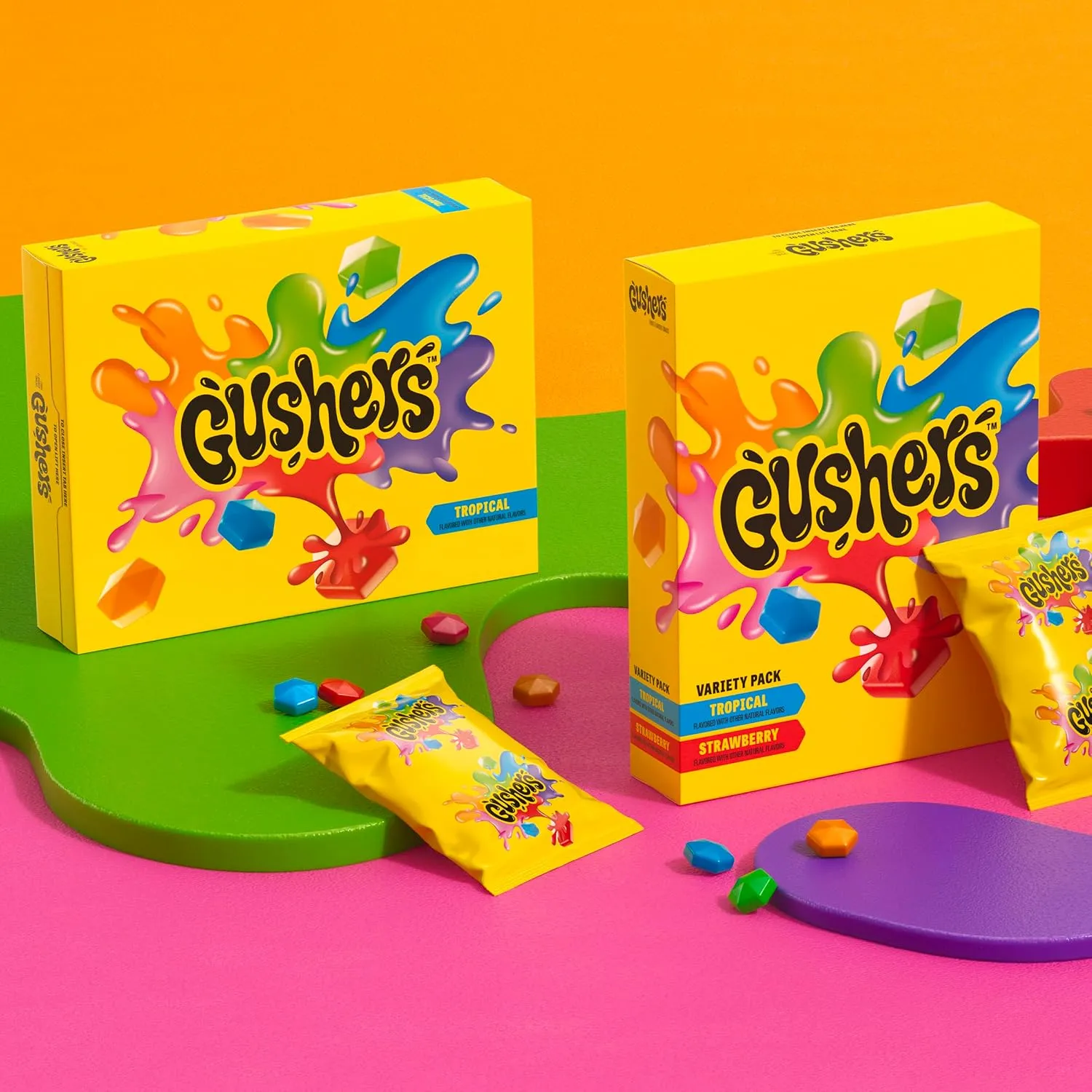 Gushers Fruit Flavored Snacks, Tropical, Gluten Free, 0.8 oz, 6 ct (Pack of 10)