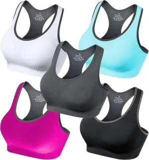 GXXGE Padded Racerback Sports Bras for Women High Impact Workout Yoga Gym Activewear Fitness Bra