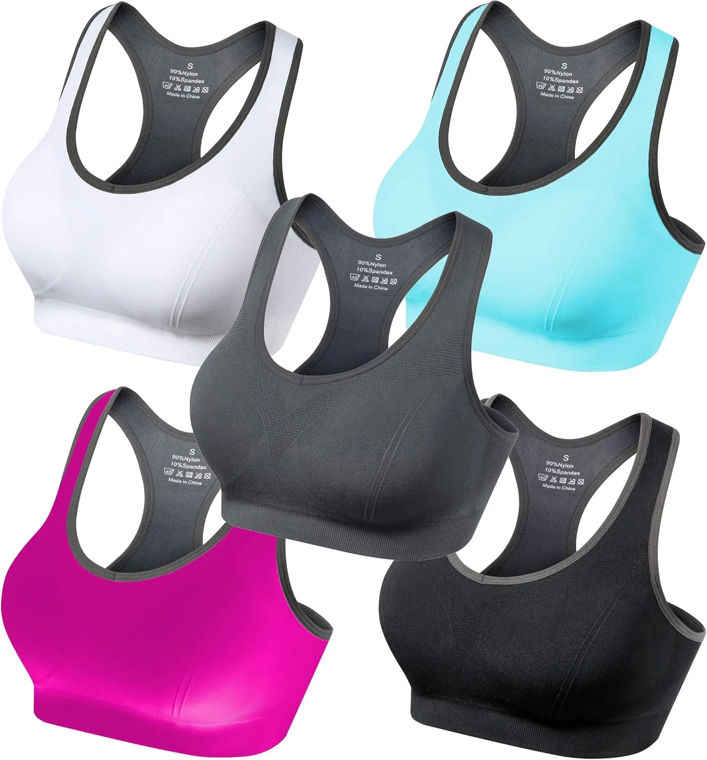 GXXGE Padded Racerback Sports Bras for Women High Impact Workout Yoga Gym Activewear Fitness Bra