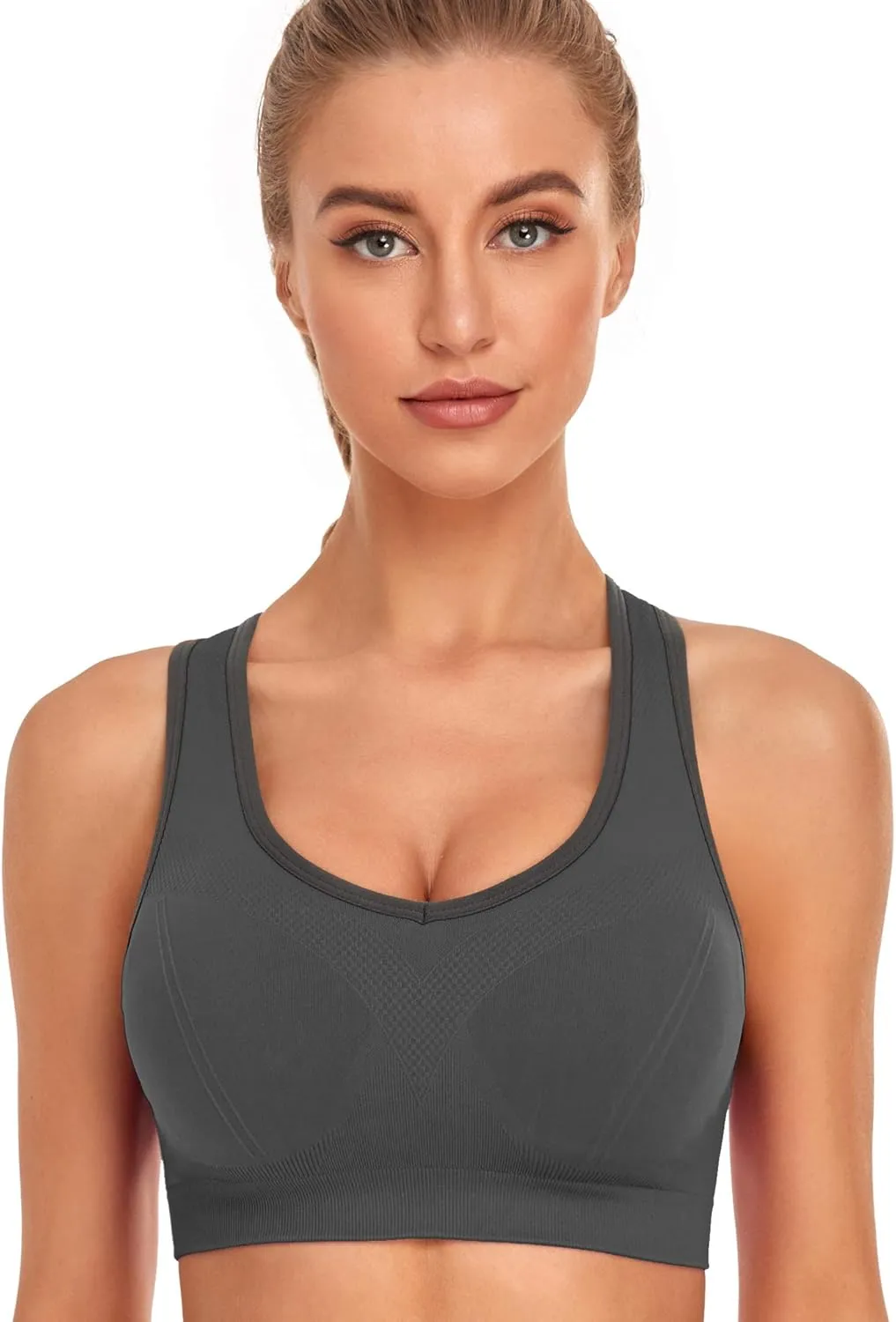 GXXGE Padded Racerback Sports Bras for Women High Impact Workout Yoga Gym Activewear Fitness Bra