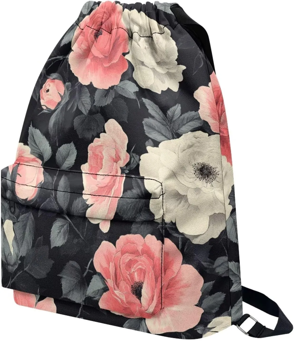 Gym Bag for Women Artistic Style Drawstring Backpack with Convenient Compartments Large Capacity Sport Gym Sackpack Suitable for Variety Of Occasions