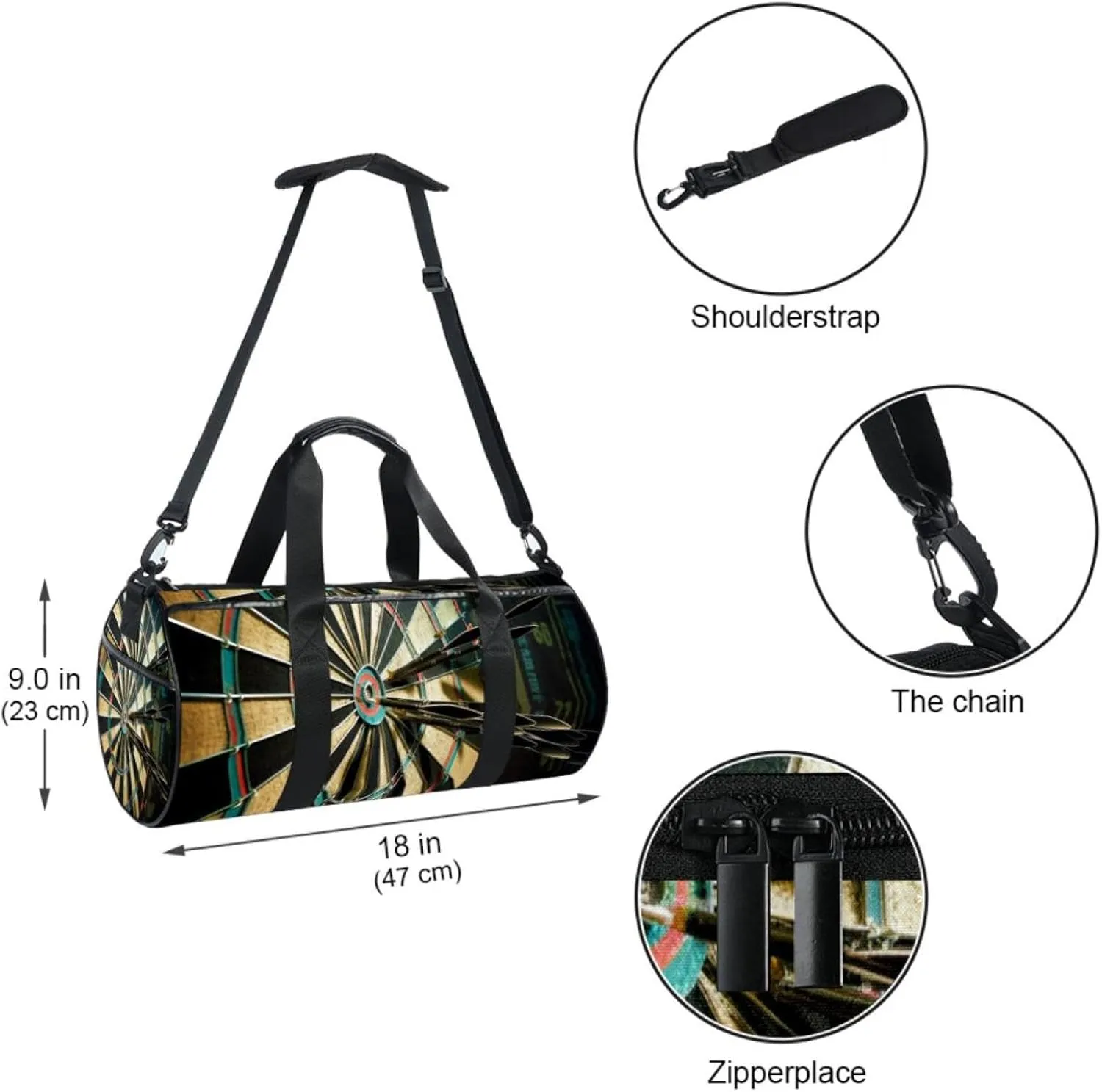 Gym Bags for Men,Travel Duffel Bags for Women,Board Game Darts,Workout Bag
