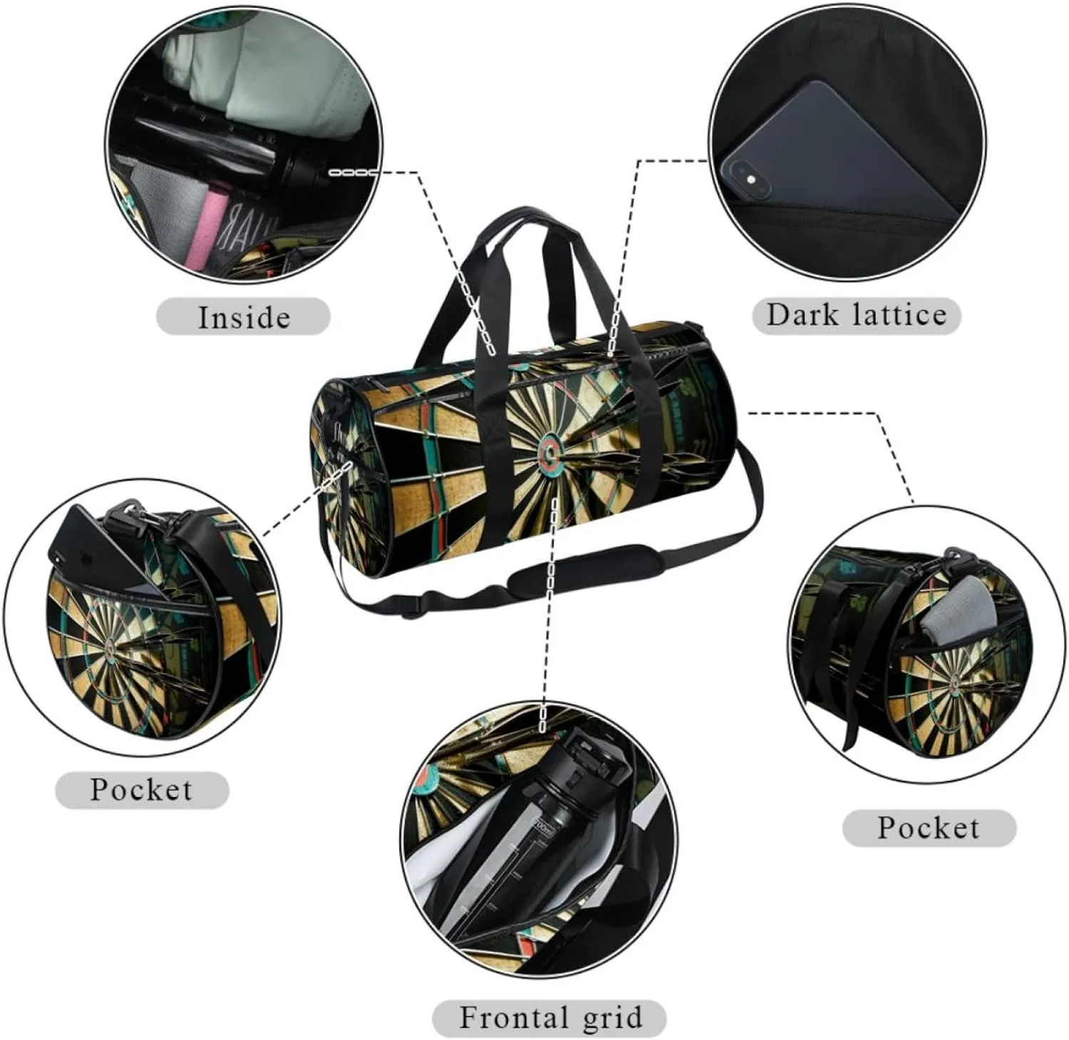 Gym Bags for Men,Travel Duffel Bags for Women,Board Game Darts,Workout Bag
