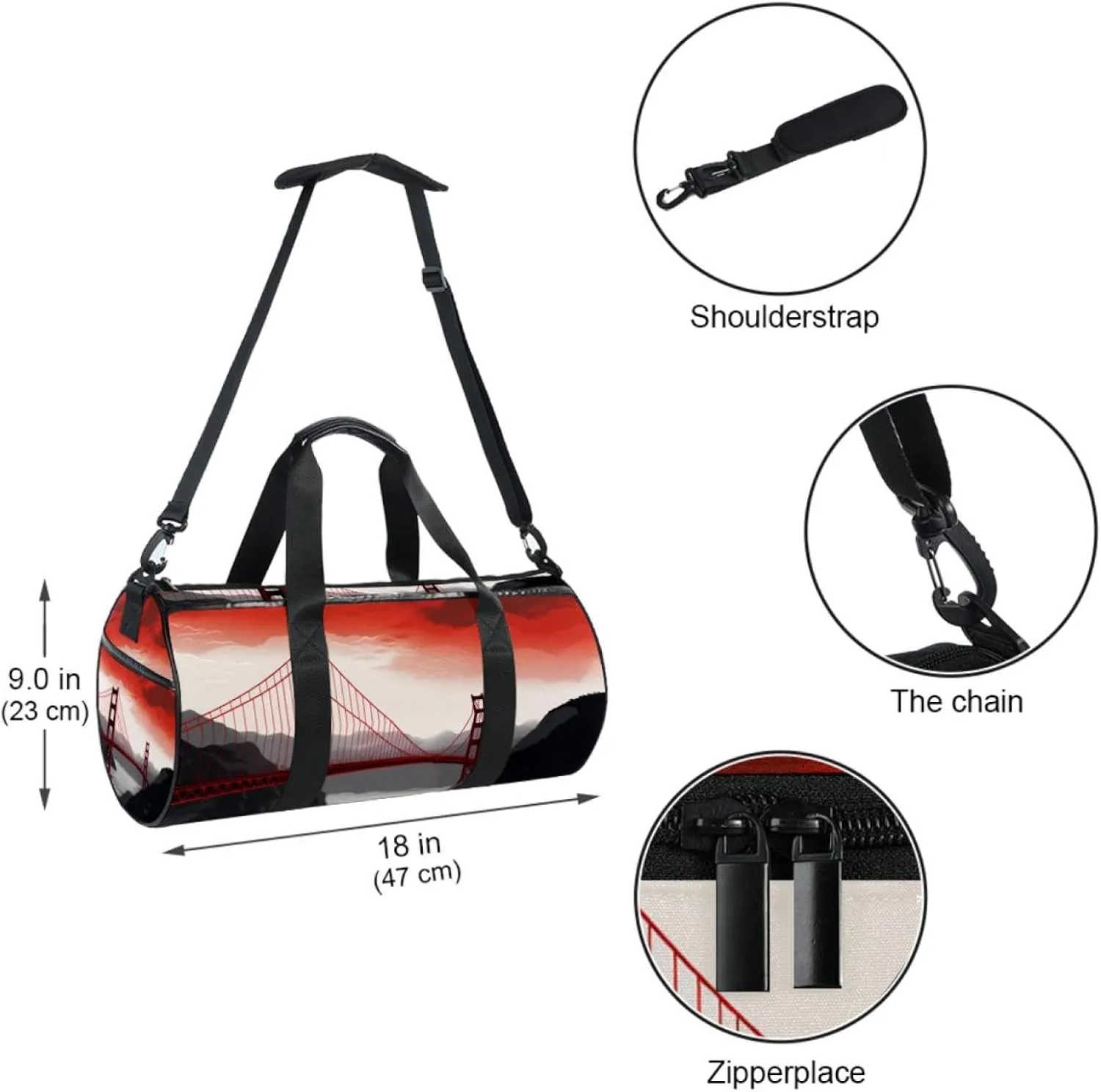 Gym Bags for Men,Travel Duffel Bags for Women,Bridge,Workout Bag